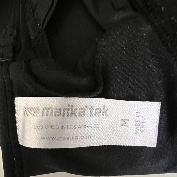 MARIKA TEK Padded Exercise Bra Black Cutout Mesh Racer Back Womens Size Medium - Picture 8 of 10